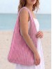 Solid Color Crochet Beach Tote Bag